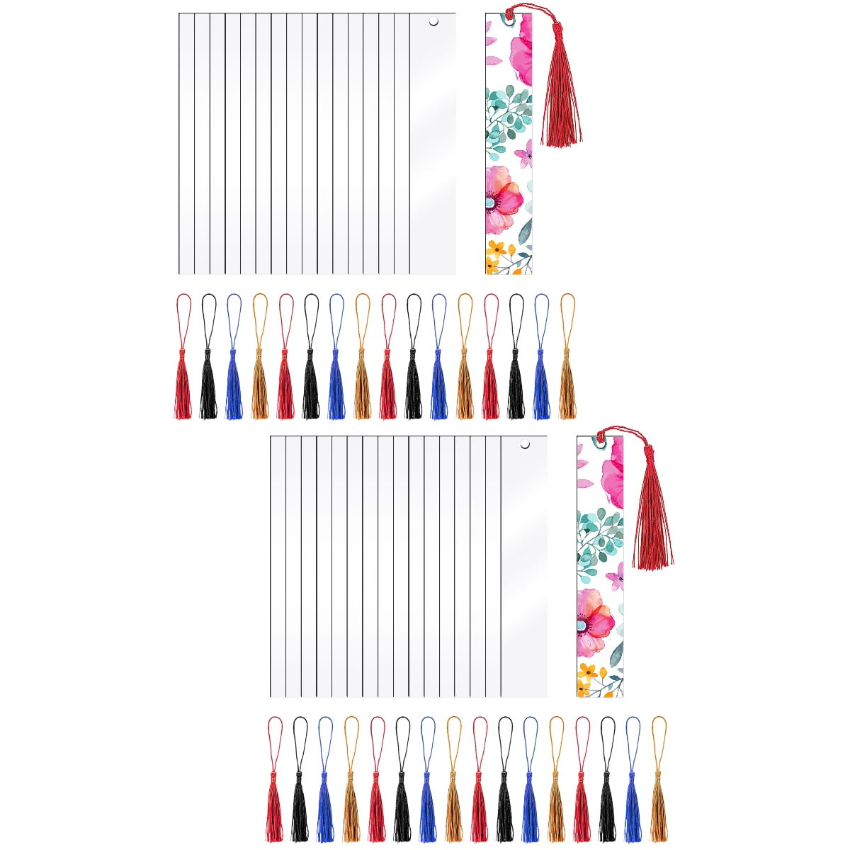2 Count Mini Tassels for Jewelry Making Blank Bookmark Acrylic Flow Bookmarks