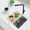 thumbnail image 1 of Stylish Undermount 22” Stainless Steel Single Bowl Workstation Kitchen Sink with 3 accs S-622W, 1 of 16
