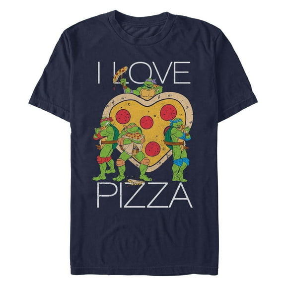 Men's Teenage Mutant Ninja Turtles I Love Pizza Heart Graphic T-Shirt