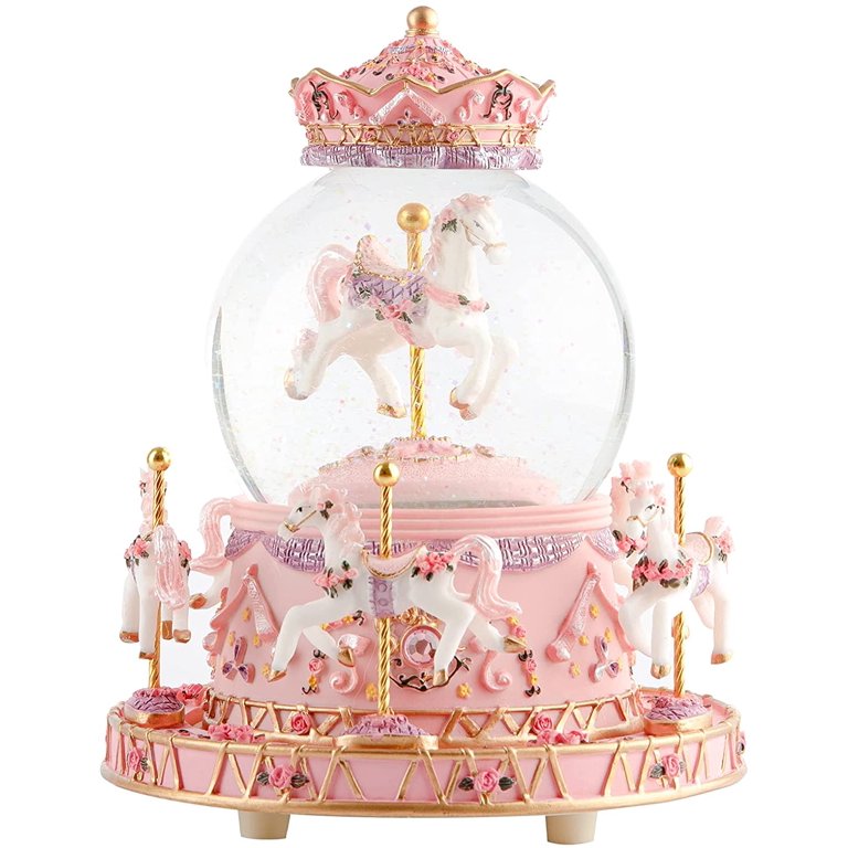 Musfunny Music Box with Color Changing LED Lights, Carousel