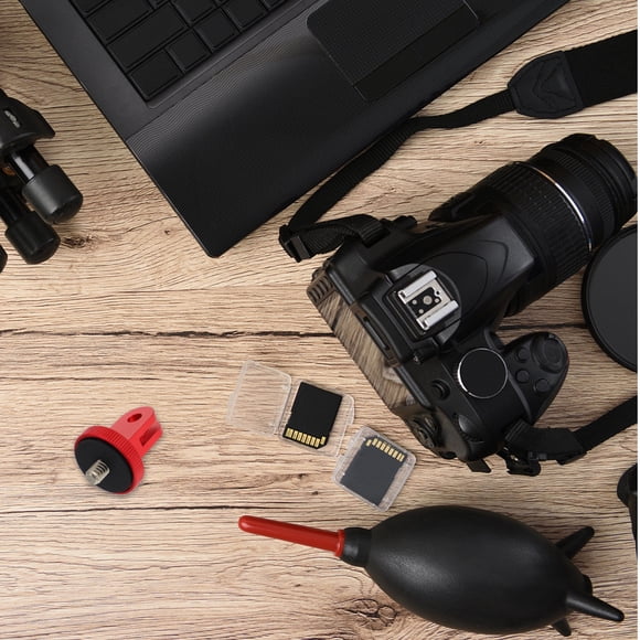 RENACLIPY 1 Pce Adaptateur Compact Rouge pour Monopode avec Design Dentelé pour Support Sécurisé de Caméra