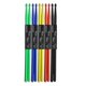 thumbnail image 3 of Juego de 5 pares de baquetas de nailon para batería, baquetas con punta de madera, baquetas de percusión livianas (amarillas, rojas, verdes, azules y negras), 3 of 3