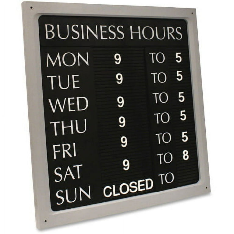 Message/Business Hours Sign, 15 x 20.5, Black/Red Message/Business Hours Sign, 15 x 20.5, Black/Red