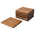 thumbnail image 3 of SAFAVIEH Osaka Outdoor Patio 6 Slat Wooden Floor Tile, Natural, Set of 10, 3 of 7