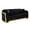 Black, variant on Tufted Design | Medium-Soft Plushness, Wood + Steel | Living Area