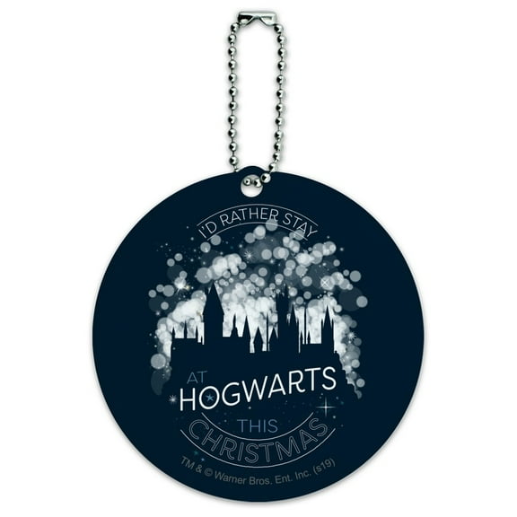 Harry Potter Hogwarts for Christmas Round Luggage ID Tag Card Suitcase Carry-On