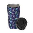 thumbnail image 2 of Uemuo Skull flower cute Print Carry Insulated Coffee Mug, Travel Mug with Hidden Handle, Insulated Coffee Flask, Leak-proof Travel Mug Insulated Mug for Office, 2 of 8