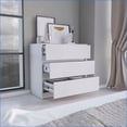 thumbnail image 4 of Dressers - 3 Drawer Sleek Style 31"H x 30"W | White | Particle Board, 4 of 7