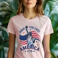 thumbnail image 2 of Home of the Free America 1776 Shirt | Patriotic Statue of Liberty Tee USA , Aqua, L, 2 of 6