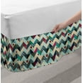 thumbnail image 2 of Chevron Bed Skirt, Chevron Patchwork with Vintage Line and Retro Button Forms, Elastic Bedskirt Dust Ruffle Wrap Around for Bedding Decor, 4 Sizes, Multicolor, by Ambesonne, 2 of 2