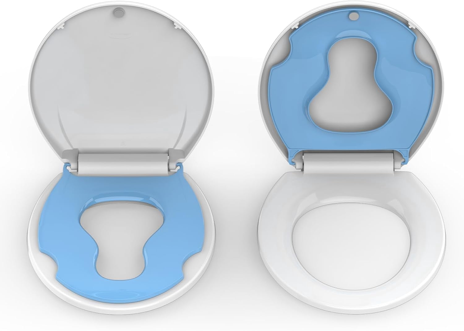 Toilet Seat Round,Toilet Seat with Toddler Seat Built in, Potty Training Toilet Seat Round Fits Both Adult and Child, with Soft Close, Easy Install and Clean - Fits Most Round Toilets, Blue