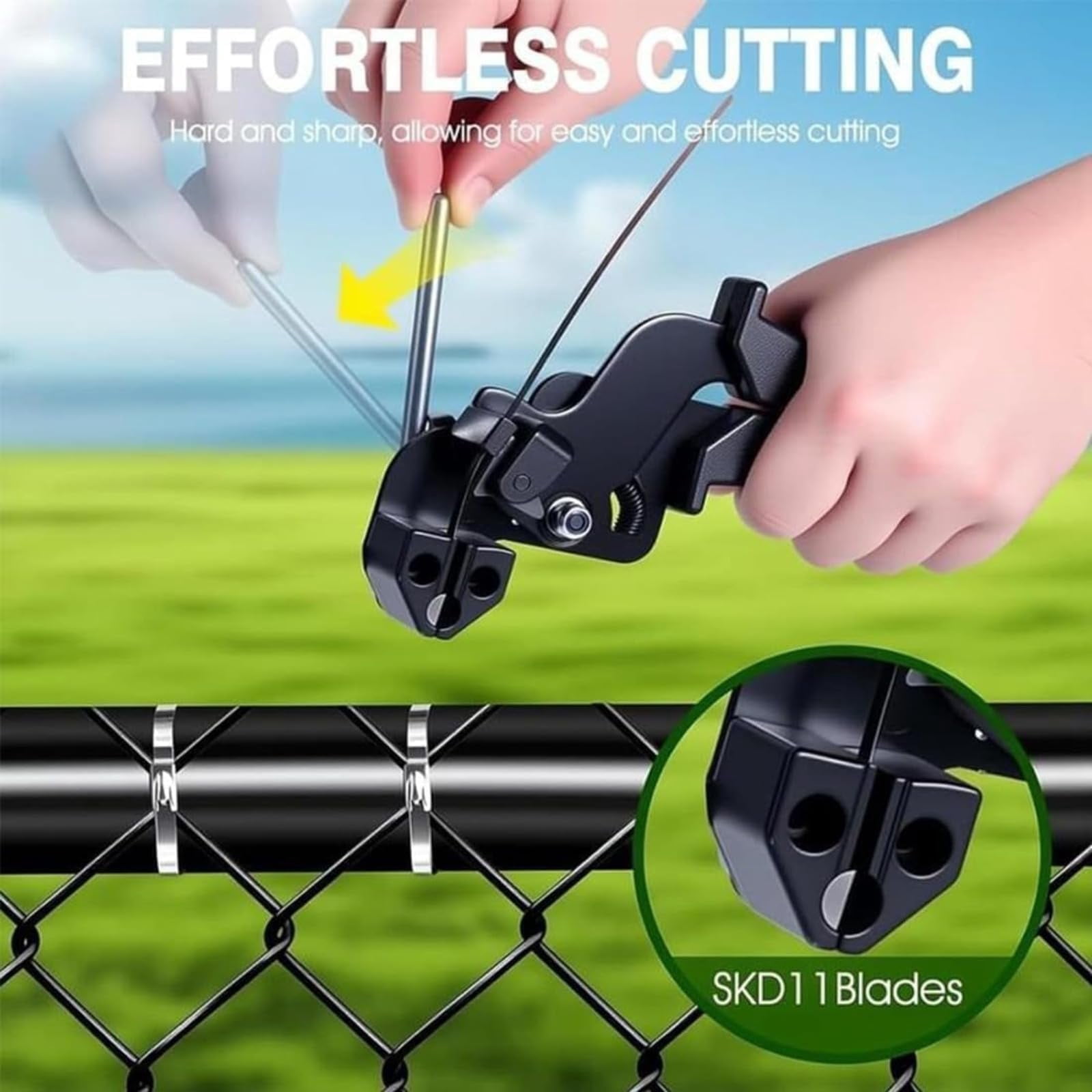 Stainless Steel Cable Tie Gun with Metal Zip Ties - Stainless Steel Zip Ties Gun Kit, Heavy Duty Tensioning and Cutting Tool with Self Locking Metal Ties for Fence, Exhaust and Farm