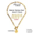 thumbnail image 2 of Stainless Steel Paper Clip Link Chain Customize Letter Initial Alphabet Pendant Necklace For Women Toggle Choker Name Jewelry, 2 of 6