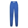thumbnail image 5 of Women's Stripe Pants Elastic Waist Dreawstring Trousers Casual Jogger with Pockets Blue L, 5 of 5