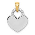 thumbnail image 4 of 14k Yellow Gold & Rhodium Hollow Polished 3D Reversible Heart Charm Pendant, 4 of 4