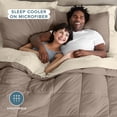 thumbnail image 3 of Bare Home 7-Piece Bed-in-a-Bag - King, Taupe with Sand Sheet Set, 3 of 9