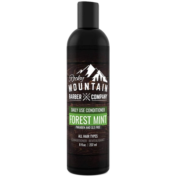 Rocky Mountain Barber Company Acondicionador para hombres - Aceite de árbol de té, menta y eucalipto para todo tipo de cabello - 8 oz
