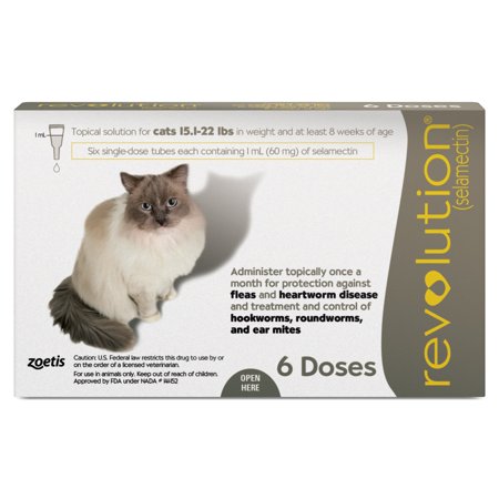 Revolution (Selamectin) Topical for Cats 15.1-22 lbs, (Taupe Box)