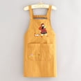 thumbnail image 7 of Lilixerw Water-repellent Long Apron for Home Kitchen Dining,Adult Cute Cooking Waistcoat,Work Clothes Long Apron,for Cooking,Baking,Stain Resistant,Yellow, 7 of 7