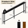 thumbnail image 2 of Keelian 70" Narrow Behind Couch Table with Built‑in Power Strip, Long Sofa Table with Charging Station, Metal Frame Skinny Console Table for Living Room, Entryway and Home Office,Black, 2 of 8