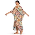 thumbnail image 2 of Xixirimido Boho Style Mandala Flower Print Women’s Plus Size Beach Kaftan Dress V-Neck Batwing Sleeve Swimsuit Cover Up Flowy Caftan Dress for Pool, Cruise & Resort Wear, 2 of 7