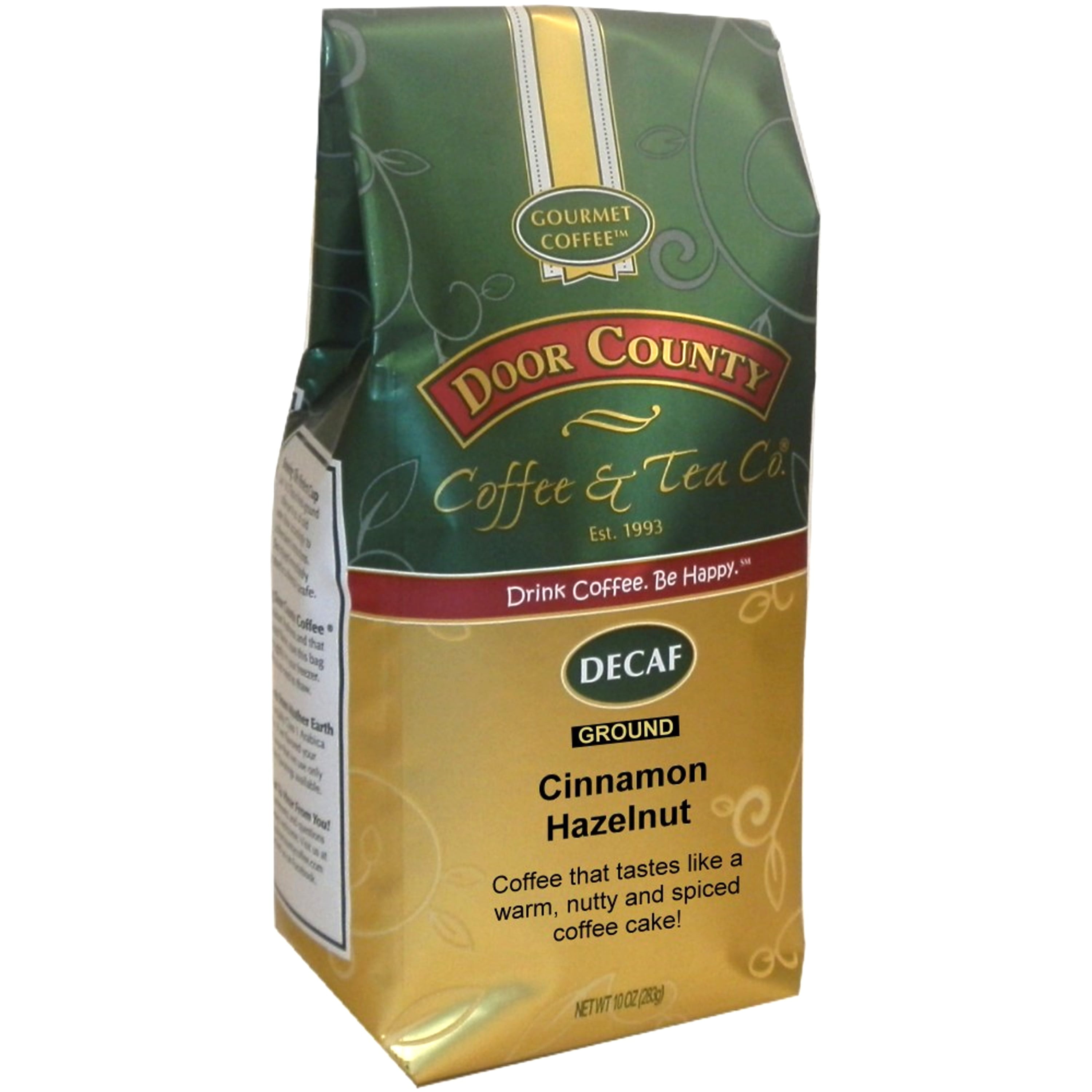 Door County Coffee Decaf Cinnamon Hazelnut 10oz Ground Specialty Coffee