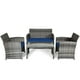 thumbnail image 4 of Juego de Muebles de Patio Costway 4 Piezas Mimbre PE Tejido a Mano Azul, 4 of 5