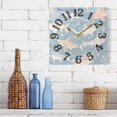 thumbnail image 6 of Fish Stars Leaves Wall Clock Square Silent Non Ticking Battery Operated Clock for Home Bathroom Kitchen Bedroom Living Room, 6 of 8