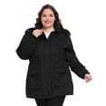 thumbnail image 3 of Soularge Women's Plus Size Jacket Winter Windproof Coat Warm Hooded Parka Black 3X, 3 of 10