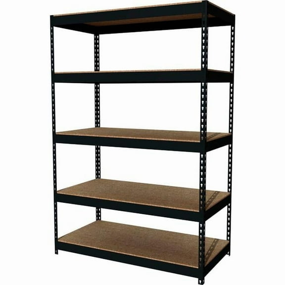 3800 lbs Iron Horse Concealed Rivet Shelving with 5-Shelf - Black - 48 x 24 x 72 in.