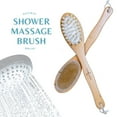 thumbnail image 2 of Long Handle Bamboo Body & Back Exfoliating Brush, Custom Engraved Shower Brush by LatherGreen, 2 of 5