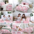 thumbnail image 5 of 3 Piece Pink Dahlia Duvet Cover Set Twin Size,Microfiber Comforter/Quilt Cover with Corner Ties and 2 Pillowcases,Farmhouse Abstract Grey Floral Patterned All Season Soft Bedding with Zipper Closure, 5 of 8
