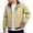 Yellow, variant on Stand Collar Plaid Trim Casual Jacket Men Stand Collar Zip Up Vintage Streetwear Jacket Yellow XXXL