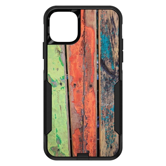DistinctInk Custom SKIN / DECAL compatible with OtterBox Commuter for iPhone 11 Pro MAX (6.5" Screen) - Rough Painted Wood Print - Printed Wood Grain Image