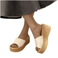 thumbnail image 3 of TKYCMSUAKI Platform Sandals for Women - Thik Padded Platform Wedges Sandals - Slip On Platform Slides - Comfy Open Toe Mules Summer Casual Flatform Platform Wedge Slides for Women, 3 of 5
