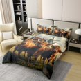 thumbnail image 2 of Erosebridal Housse de Couette 3D Vache 100 % Coton Format Simple, Housse de Couette Animal de Ferme 100 % Coton Simple, Déco de Chambre de Chalet, Réversible 2 Pcs (Sans Couette), 2 of 8