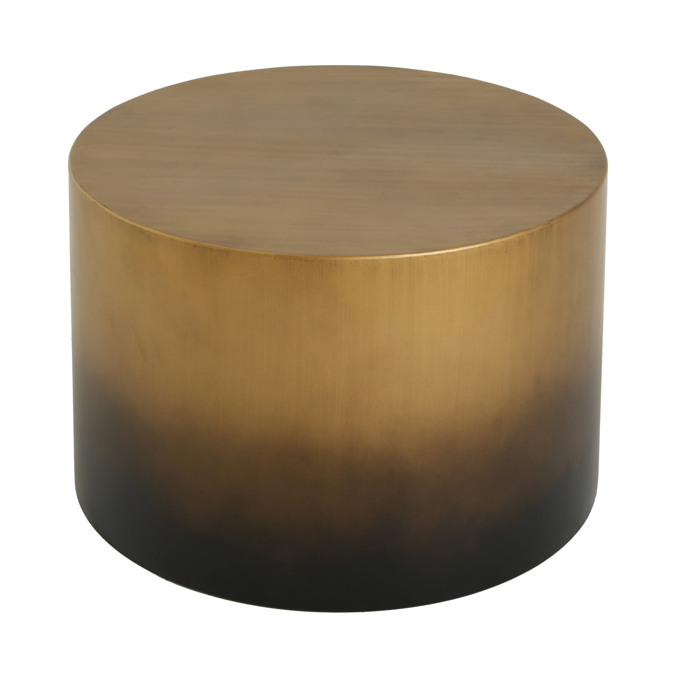 Christopher Knight Home 24.8"W Iron Cylinder Round Coffee Table, Modern Drum Accent Table, Antique Brass