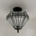 thumbnail image 5 of Tiffany Ceiling Lights Fixture White Stained Glass Hexagon LED Bulbs Included for Living Room Bedroom Kitchen 12"W*12"D*12"H, 5 of 5