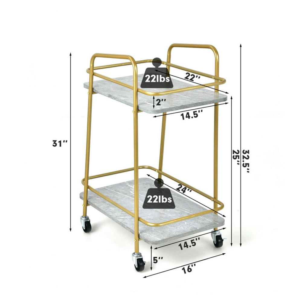 Finihen Rolling Cart, Kitchen Island Cart, 2-tier Kitchen Rolling Cart with Steel Frame and Lockable Casters, for Kitchen, Dining Room, Gray Finihen Rolling Cart, Kitchen Island Cart, 2-tier Kitchen Rolling Cart with Steel Frame and Lockable Casters, for Kitchen, Dining Room, Gray
