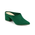 thumbnail image 1 of BLISSFUL STEP Women's Slides Block High Heels Slip on Pointed Toe Slide Mules Green 8.5, 1 of 8