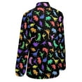 thumbnail image 5 of Fun Dinosaur Pattern Long Sleeve Blouse Woman Streetwear Casual Shirts Summer Oversize Woman Streetwear Clothing Birthday Present, 5 of 7