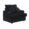 thumbnail image 4 of 39 Inch Spring Upholstered Armchair with Ottoman Set, Corduroy Fabric Comfortable Single Sofa with Cup Holder for Living Room/Bedroom/Office, Black, 4 of 9