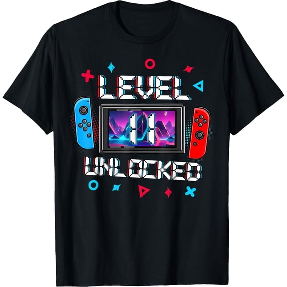 Sam Soft Level 11 Unlocked Gamer 11Th Birthday Gift Video Game Boys T-Shirt