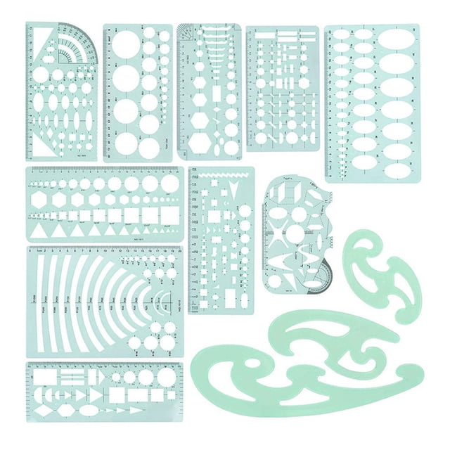 Baohd 1 Set Circle Stencil Plastic High-quality Convenient Use Eye-catching Templates for Drafting Exquisite Appearance Long Lifespan Type 9