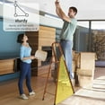 thumbnail image 2 of LUISLADDERS 5 Step Ladder Woodgrain Aluminum Folding Step Stool Sturdy Lightweight Ladders, 2 of 9