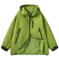 thumbnail image 6 of Mens Windbreaker Zip Front Windbreaker Jacket Man Solid-Color Large-Pocket Zipper Windproof Outdoor Climbing Mountain Water Windproof Long Sleeve Hooded Outwear Jacket Green 2XL, 6 of 8