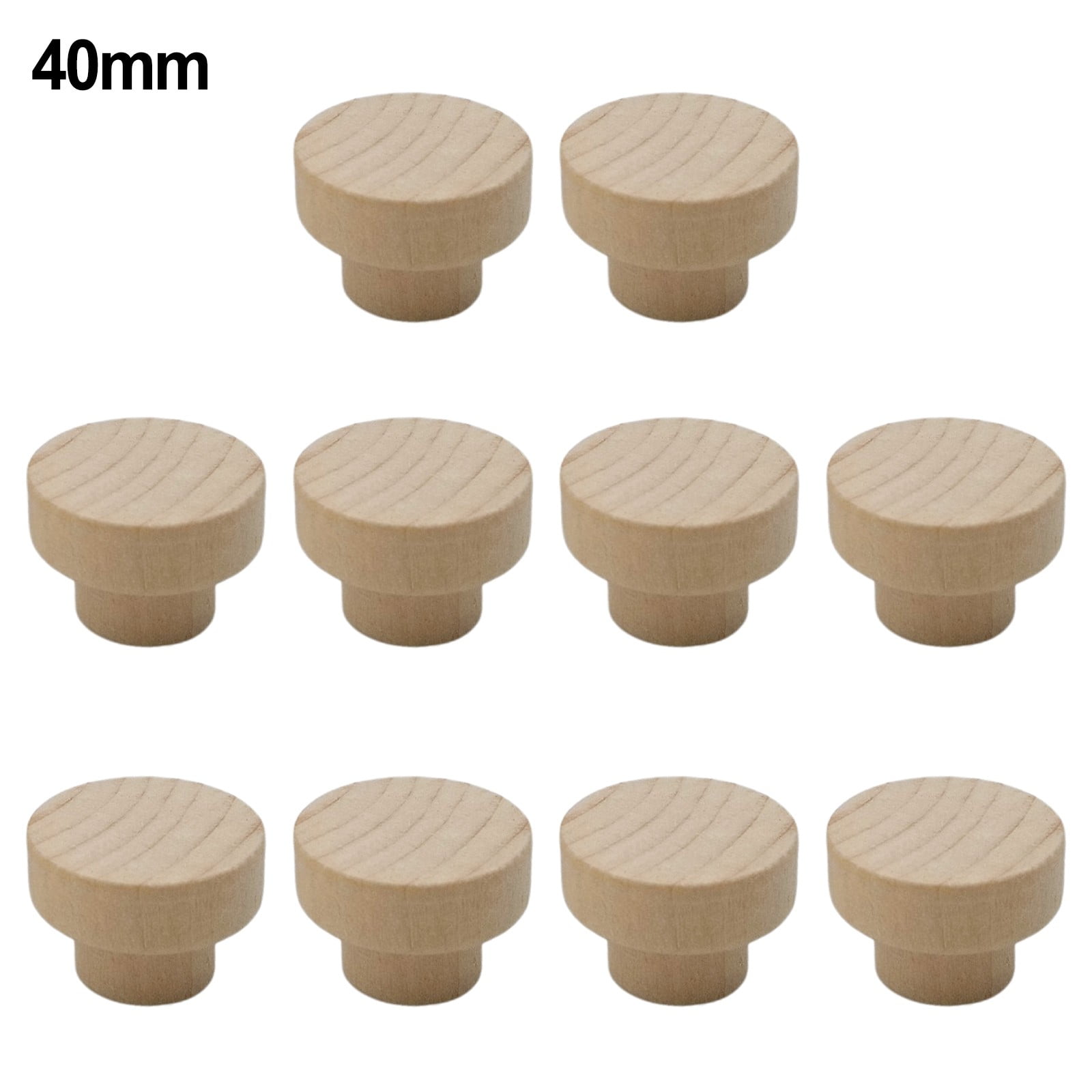 Round Wooden Knobs Unfinished Wood cupboard Furniture Drawer Pulls