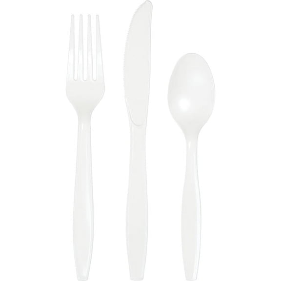 288/Case Bulk White Assorted Plastic Cutlery