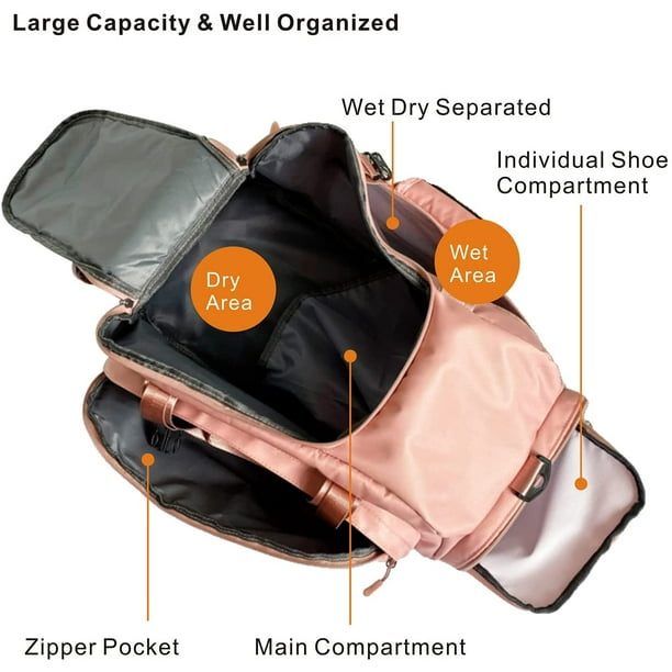 Convertible Gym Backpack with Shoe Compartment Wet Pocket Sports Duffel Bag for MMA BJJ Jiu Jitsu Gear Training Boxing Muay Thai Martial Arts