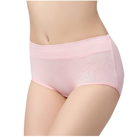 

Leesechin Womens Underwear Control Briefs Sexy Solid Color Mid-waist Sexy Seamless Cotton Briefs L Deals of Today
